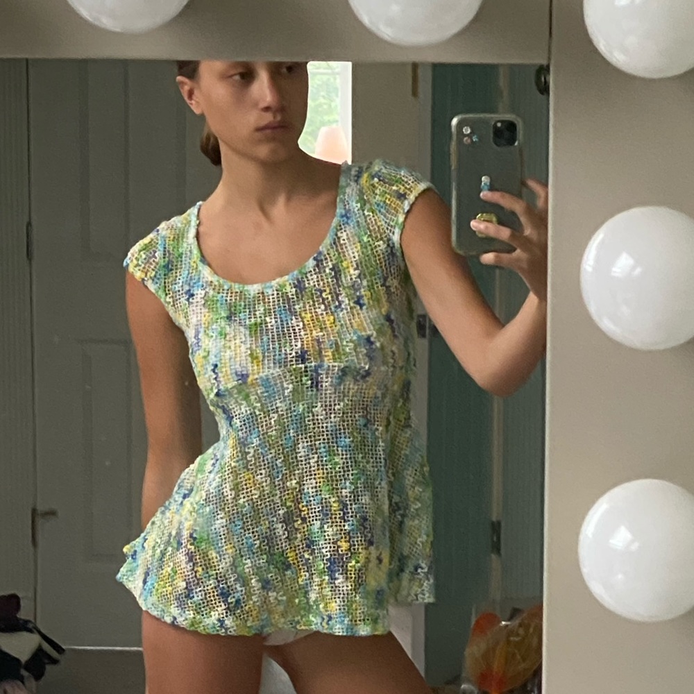 vintage Havana netted mermaid bluetone tunic shirt